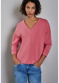 Street One Damen V-Ausschnitt-Pullover, rosa, casual, Gr. 44, unifarben, Strick, Obermaterial: 46% Modal, 46% Polyester, 8% Elasthan, Pullover, mit