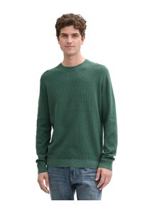 Tom Tailor Herren Rundhalspullover, grün, casual, Gr. XXXL, unifarben, Strick, Obermaterial: 100% Baumwolle, Pullover, mit Rundhalsausschnitt