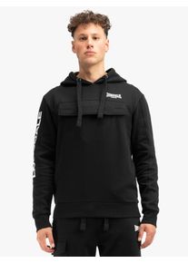 Lonsdale Herren Kapuzensweatshirt, schwarz-weiß, Gr. S, Obermaterial: 60% Baumwolle, 40% Polyester, Sweatshirts