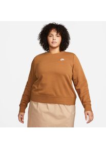 Nike Sportswear Damen Sweatshirt "CLUB FLEECE WOMEN'S CREW-NECK SWEATSHIRT (PLUS SIZE)", weiß, sportlich, Gr. 1X, Obermaterial: 80% Baumwolle, 20%