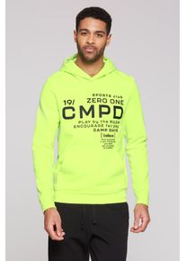 CAMP DAVID Herren Kapuzensweatshirt, gelb, casual, Gr. XXL, bedruckt, Material: 65% Polyester, 35% Baumwolle, Sweatshirts, mit Kängurutasche