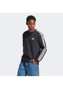 Herren Sweatshirt "ESSENTIALS 3-STREIFEN", schwarz, sportlich, Gr. 4XL, adidas Sportswear, gestreift, Obermaterial: 78% Baumwolle, 22% Polyester,