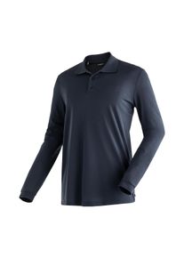 Maier Sports Herren Poloshirt "Ulrich L/S", blau, Gr. XL, 100% Polyester, Shirts, Herren Funktionsshirt, langarm Freizeitshirt mit Hemdkragen, Reg.