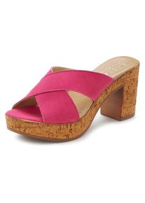 Lascana Damen Pantolette, Gr. 37, pink, Obermaterial: 100% Ziegenleder. Futter: 100% Synthetik. Decksohle: 100% Ziegenleder. Laufsohle: 100%