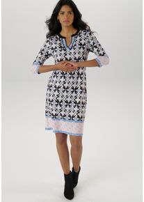 Damen Jerseykleid, bunt, feminin, Gr. 44, Aniston SELECTED, gemustert, geblümt, Jersey, Obermaterial: 95% Polyester, 5% Elasthan, Kleider, mit