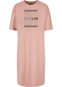 Merchcode Damen Shirtkleid "Merchcode Damen Ladies Berlin Organic Oversized Slit Tee Dress", rosa, klassisch, Gr. XXL, 100% Baumwolle, Kleider