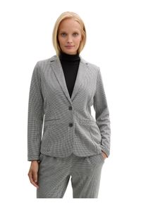 Tom Tailor Damen Jackenblazer, schwarz-weiß, casual, Gr. M, kariert, Obermaterial: 66% Polyester, 32% Viskose, 2% Elasthan, Blazer, mit Karo Muster