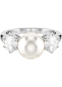 Swarovski Damen Fingerring "Schmuck Geschenk Matrix Ring", 55, Metall-Perlen, weiß, Metall, Perlen, Fingerringe, mit Swarovski Zirkonia (synth.) -