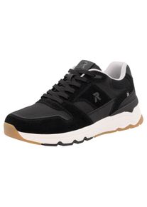 RIEKER SPORT Herren Sneaker, Gr. 45, schwarz, Veloursleder, Textil, casual, Schuhe, Schnürschuh, Halbschuh, Freizeitschuh mit Soft-Innensohle