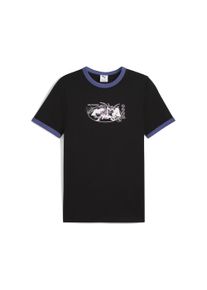 Puma Herren T-Shirt "FUTURE.Puma.ARCHIVE Ringer-T-Shirt mit Grafik Herren", schwarz, Gr. XXL, bedruckt, Obermaterial: 100% Baumwolle; Ärmelbund: 80%