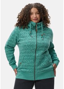 Ragwear Damen Sweatjacke "Neska Print Zip Plus", grün, casual, Gr. 48, Sweatware, Obermaterial: 70% Baumwolle, 30% Polyester, Sweatjacken, Cooler