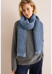 Cecil Damen Schal, blau, casual, unifarben, Stoff, 100% Polyester, Modetücher, mit Fransen am Saum