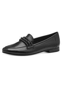 Marco Tozzi Damen Slipper, Gr. 40, schwarz, Nappaleder, clean, modisch, Schuhe, Blockabsatz, Loafer, Businessschuh, Schlupfschuh mit Zierriegel