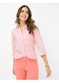 Brax Damen Kurzarmbluse "Style VICKI", rot, Gr. 42, 55% Leinen, 45% Baumwolle, Blusen