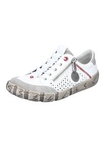 Rieker Damen Slip-On Sneaker, Gr. 39, weiß, Leder, Lederimitat, sportlich, Schuhe, mit Sohle im Used-Look, Freizeitschuh, Halbschuh, Schlupfschuh