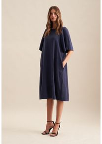 Seidensticker Damen Sommerkleid "Schwarze Rose", blau, Gr. 40, unifarben, 100% Leinen, Kleider, Kurzarm Rundhals Uni