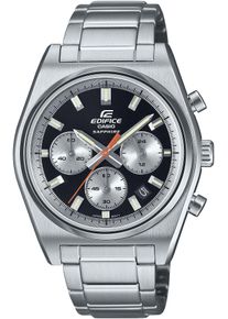 CASIO EDIFICE Herren Chronograph, silber, Armbanduhren, Quarzuhr, Armbanduhr, Herrenuhr,Edelstahlband,Saphirglas,Stoppfunktion