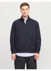 Jack & Jones JACK & JONES Herren Kurzjacke "JPRBLURALPH HARRINGTON JACKET SN", blau, modisch, Gr. L, unifarben, Web, Obermaterial: 62% Baumwolle, 38% Polyamid,
