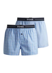 BOSS Herren Webboxer "NOS Boxer EW 2P", Gr. XL, blau, Obermaterial: 100% Baumwolle, Unterhosen