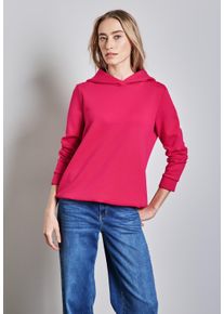 Street One Damen Hoodie, pink, casual, Gr. 38, unifarben, Sweatware, 66% Polyester, 29% Viskose, 5% Elasthan, Sweatshirts, mit elastischem Materialmix