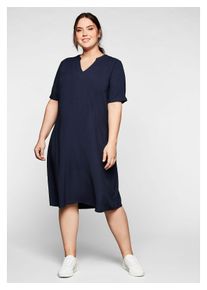 sheego Damen Sommerkleid "Große Größen", blau, feminin, Gr. 56, unifarben, Obermaterial: 100% Viskose, Kleider, aus leichter Viskose, in A-Linie