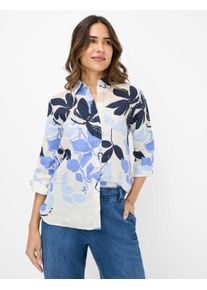 Brax Damen Kurzarmbluse "Style VICKI", blau, Gr. 34, 100% Leinen, Blusen