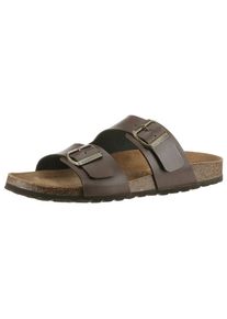 MAN'S WORLD MAN'S WORLD Herren Pantolette, Gr. 46, braun, Lederimitat, unifarben, klassisch, Schuhe, Schlappen, Sommerschuh, Hausschuh mit vorgeformtem Fußbett