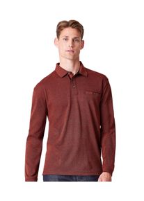 Casamoda Herren Langarm-Poloshirt "Casamoda Polo-Shirt Langarm gestreift", orange, Gr. XXL, 62% Baumwolle, 38% Polyester, Shirts