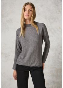 Cecil Damen Langarmshirt, grau, casual, Gr. S, meliert, Stoff, 67% Viskose, 28% Polyester, 5% Elasthan, Shirts, aus softem Materialmix