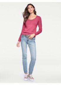 Heine Damen Rundhalspullover "Rundhals-Pullover", pink, Gr. 48, unifarben, 100% Baumwolle, Pullover