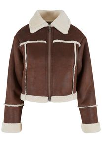 Urban Classics Damen Winterjacke "Urban Classics Ladies Shearling Jacket", braun, klassisch, Gr. XXXL, unifarben, 100% Polyester, Jacken