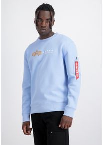 Herren Sweater "Alpha Industries Men - Sweatshirts Alpha Label Sweater", blau, Gr. S, Alpha Industries, Obermaterial: 80% Baumwolle, 20% Polyester,