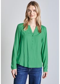 Street One Damen Langarmbluse, grün, casual, Gr. 34, unifarben, Stoff, 100% Viskose, Blusen, aus softer Viskose