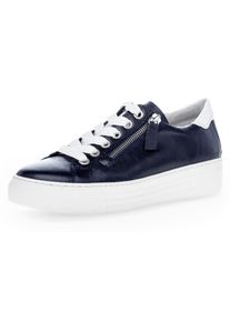 Gabor Damen Plateausneaker "FLORENZ", Gr. 35, blau, Nappaleder, sportlich, Schuhe, Freizeitschuh, Halbschuh, Schnürschuh in bequemer Weite G = weit