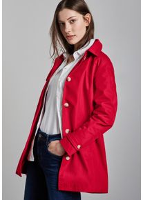 Street One Damen Trenchcoat, rot, casual, Gr. 38, unifarben, Web, Obermaterial: 69% Baumwolle, 31% Polyester; Futter: 100% Polyester, Mäntel, mit