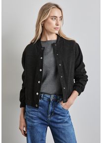 Street One Damen Kurzblazer, grau, casual, Gr. 42, unifarben, Stoff, 64% Viskose, 30% Nylon, 6% Elasthan, Blazer, mit Stehkragen