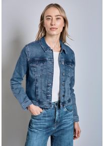 Street One Damen Jeansjacke, blau, casual, Gr. 40, unifarben, Jeans, 97% Baumwolle, 3% Elasthan, Jacken, mit Brusttaschen