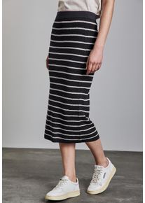 Street One Damen Sweatrock, lila, casual, Gr. 38, gestreift, Stoff, 63% Viskose, 37% Polyamid, Röcke, mit Elastikbund