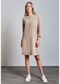 Street One Damen Sweatkleid, beige, casual, Gr. 42, unifarben, Stoff, 98% Polyester, 2% Elasthan, Kleider, soft und trageangenehm
