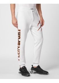 Plein Sport Herren Jogginghose "Scratch", weiß, Gr. S, Obermaterial: 88% Baumwolle, 12% Polyester, Hosen