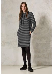 Cecil Damen Sweatkleid, grau, casual, Gr. S, gestreift, Web, 70% Baumwolle, 30% Polyester, Kleider, knielang