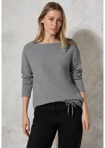 Cecil Damen Langarmshirt, grau, casual, Gr. XXL, unifarben, Stoff, 64% Polyester, 22% Viskose, 10% Metallfasern, 4% Elasthan, Shirts, mit