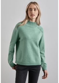 Street One Damen Strickpullover, grün, casual, Gr. 40, unifarben, Stoff, 30% Polyester, 29% Polyacryl, 21% Viskose, 20% Nylon, Pullover, mit Knopf