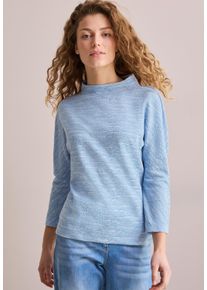 Cecil Damen 3/4-Arm-Shirt, blau, Basic, Gr. XL, gestreift, Stoff, 65% Polyester, 32% Viskose, 3% Elasthan, Shirts, mit 3/4 Ärmeln