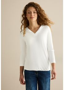 Cecil Damen 3/4-Arm-Shirt, weiß, casual, Gr. XXL, unifarben, Stoff, 78% Modal, 22% Polyester, Shirts, mit 3/4 Ärmeln