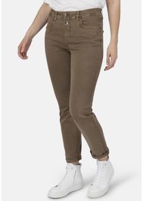 STOOKER WOMEN Damen Boyfriend-Jeans "Davos Colour Denim Boyfriend Fit", braun, casual, Gr. 42, Denim/Jeans, 98% Baumwolle, 2% Elasthan, Jeans, Jeans