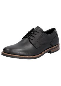 Rieker Herren Schnürschuh, Gr. 44, schwarz, Leder, Lederimitat, klassisch, Schuhe, Businessschuh, Halbschuh, Festtagsschuh mit Leder-Decksohle