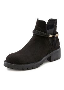 Lascana Damen Chelseaboots, Gr. 38, schwarz, Obermaterial: 100% Textilmaterial. Futter: 100% Textilmaterial. Decksohle: 100% Lederimitat. Laufsohle: