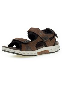 Herren Trekkingsandale, Gabor Rollingsoft, Gr. 48, braun, Nubukleder, Textil, sportlich, Schuhe, Sommerschuh, Klettschuh, Freizeitsandale in