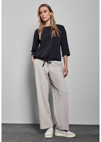 Street One Damen 3/4-Arm-Shirt, lila, casual, Gr. 36, unifarben, Web, 60% Baumwolle, 36% Polyester, 4% Elasthan, Shirts, mit Tunnelzug am Saum
